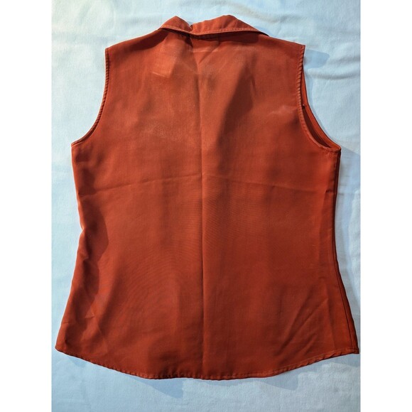Kathie Lee Orange Button Down Tank Top Size Small Sleeveless Blouse - Picture 2 of 5